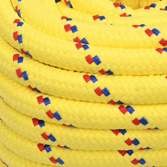 vidaXL Σχοινί Πλεκτό 20mm 25m από Πολυπροπυλένιο Κίτρινο