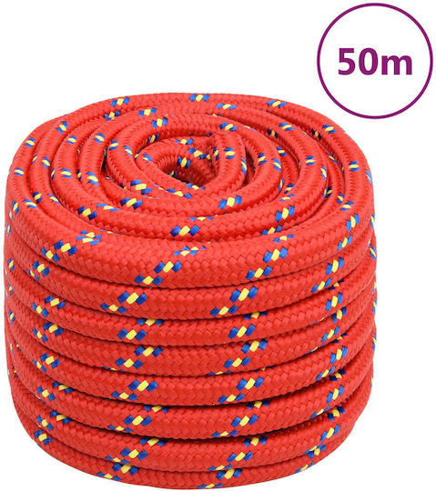 vidaXL Σχοινί Πλεκτό 20mm 50m από Πολυπροπυλένιο Κόκκινο