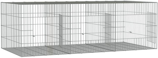 vidaXL 171569 Verzinkter Stahlkäfig für Kaninchen 163cmx79cmx54cmcm.