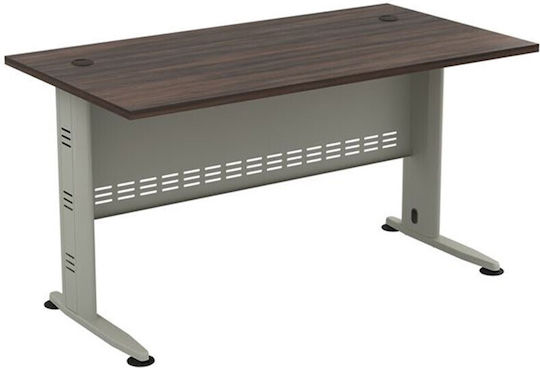 Επαγγελματικό Γραφείο Compact 180x80x75εκ. Γκρι / Σκούρο Καρυδί