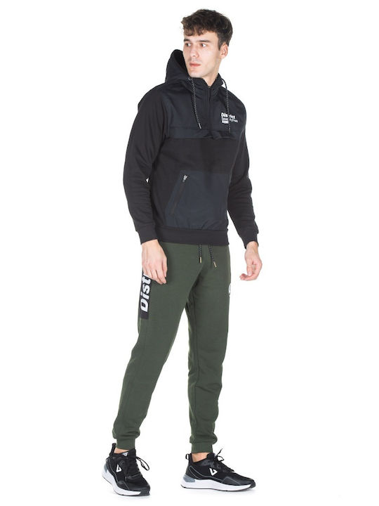 Herren Sweatshirt Jacke mit Kapuze Schwarz