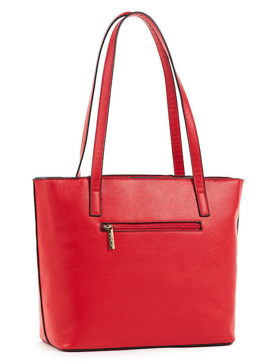 Verde Damen Tasche Shopper Schulter Rot