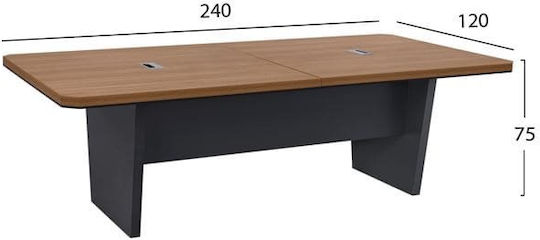 Τραπέζι Συνεδριάσεων 240x120x75εκ. Honey Oak - Γκρι Τραπέζι Συνεδριάσεων 240x120x75εκ. Honey Oak - Γκρι