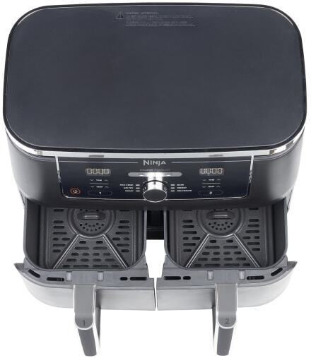 Ninja AF400 Air Fryer with Double Detachable Bucket 9.5lt Black