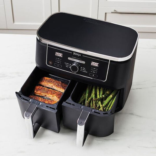 Ninja AF400 Air Fryer with Double Detachable Bucket 9.5lt Black