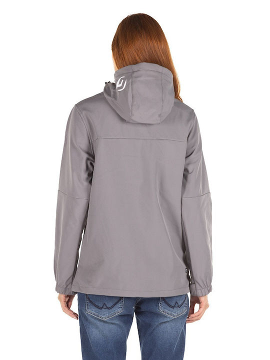 District75 Women's Short Lifestyle Jacket for Spring or Autumn with Hood Gray