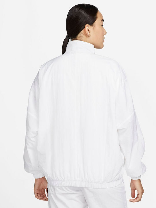 Nike Sportswear Essential Women's Short Sports Jacket for Winter White