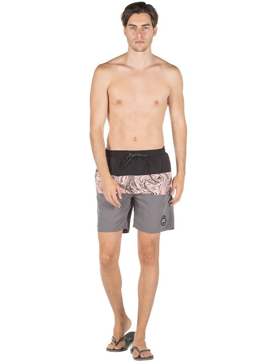 Men's Swimwear Shorts Grey/Pink with Patterns