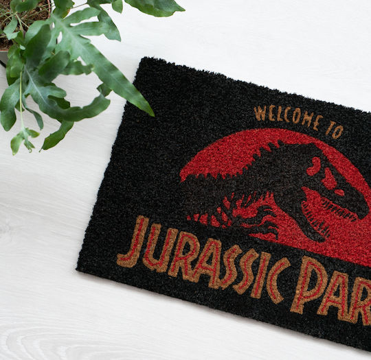 Grupo Erik Entrance Mat made of Coir with Anti-slip Backing Jurassic Park Black 40x60cm