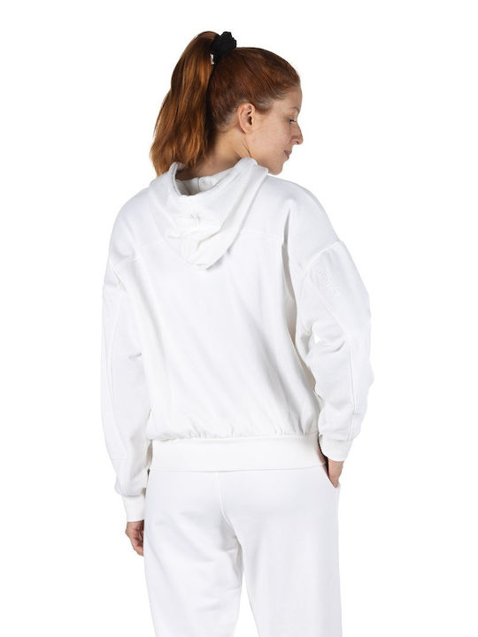 District75 Women's Hooded Cardigan White