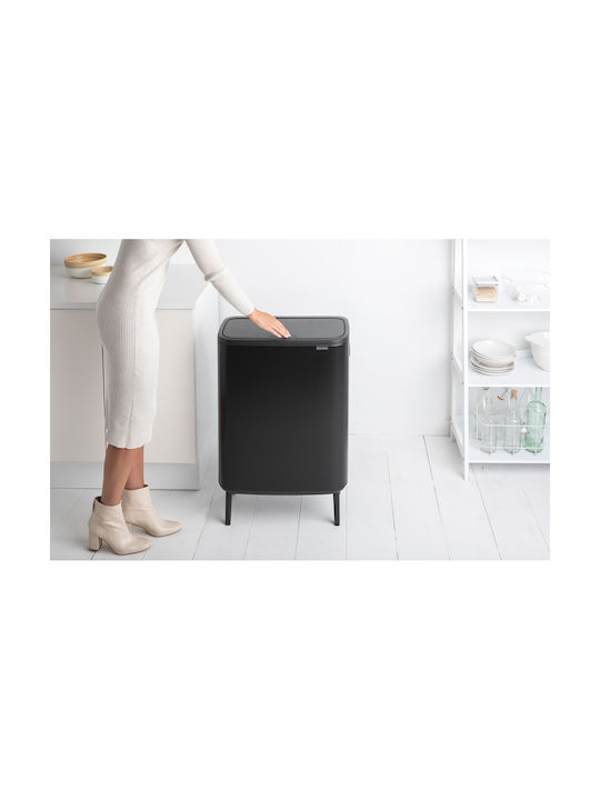 Brabantia Bo Κάδος Απορριμμάτων από Ανοξείδωτο Ατσάλι Μαύρος 60lt