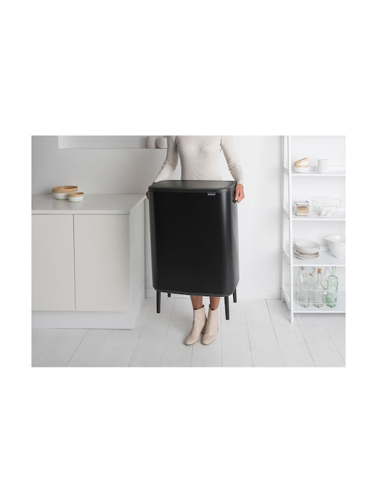 Brabantia Bo Κάδος Απορριμμάτων από Ανοξείδωτο Ατσάλι Μαύρος 60lt