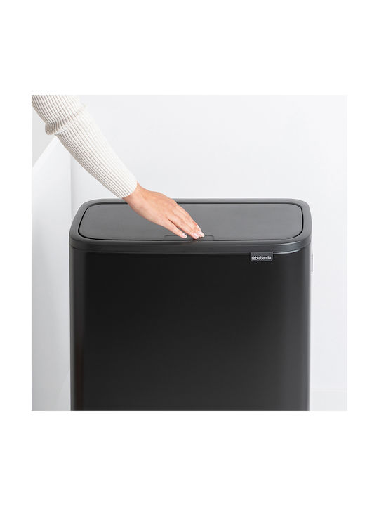 Brabantia Bo Κάδος Απορριμμάτων από Ανοξείδωτο Ατσάλι Μαύρος 60lt