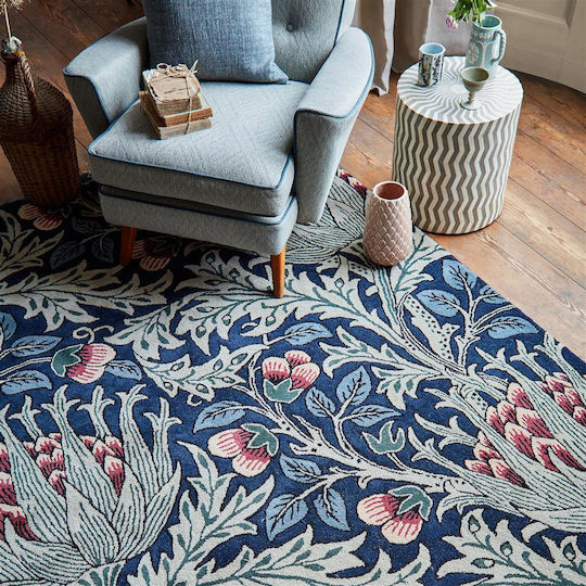 Morris & Co Artichoke Mineral Χειροποίητο Χαλί Ορθογώνιο Βαμβακερό Blue / Beige 170x240cm