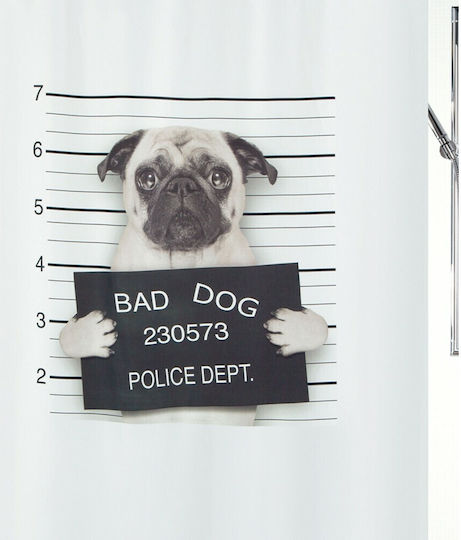 Spirella Bad Dog Perdea de Baie Țesătură 180x200cm Albă