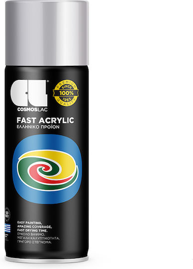 Cosmos Lac Spray Farbe Acryl mit Glänzend Effekt Silver R307 HELL SILBER 400ml