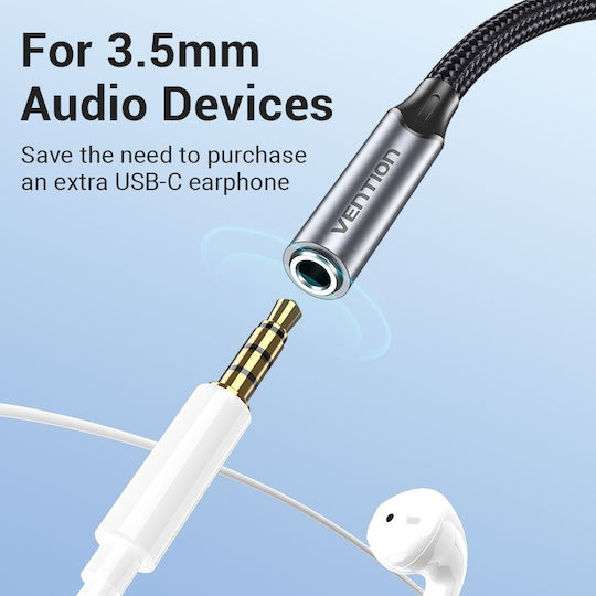 Vention Converter USB-C male to 3.5mm male Gray 1pcs BGMHA
