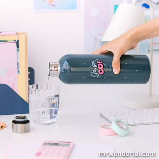 Mr. Wonderful Go, Go, Go! Bottle Thermos Plastic 750ml Multicolour