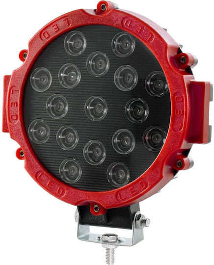 GloboStar Round Waterproof Car Headlight LED Renault Master 12V 45W 20cm with Red Lighting 1 Piece