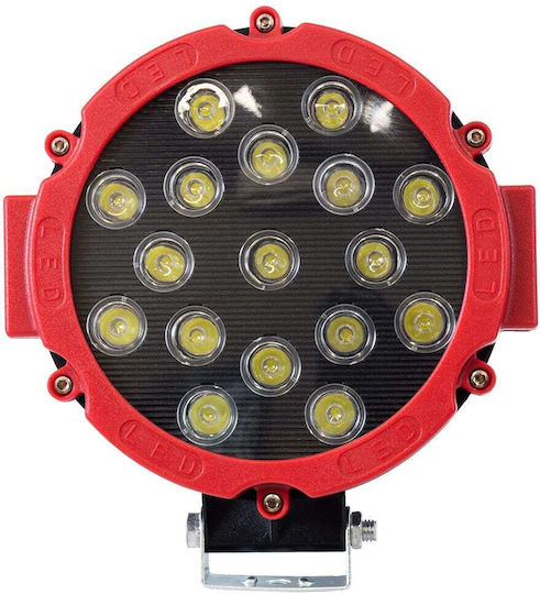 GloboStar Round Waterproof Car Headlight LED Renault Master 12V 45W 20cm with Red Lighting 1 Piece