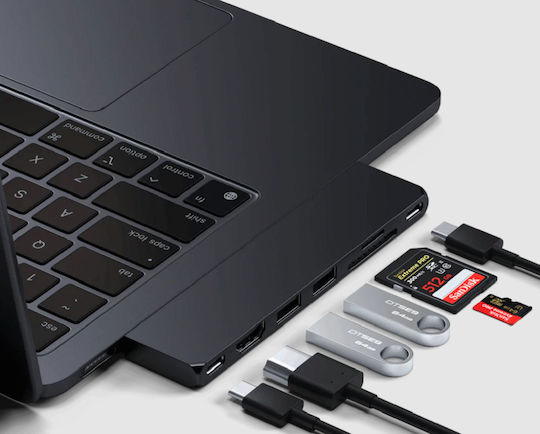 Satechi Docking Station με Διπλό USB-C HDMI 4K PD Μαύρο (ST-HUCPHSD)