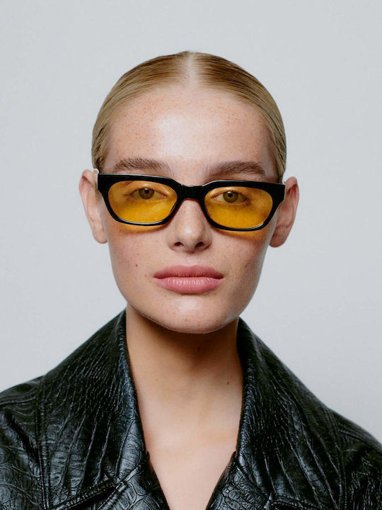 A.Kjaerbede Bror Unisex Γυαλιά Ηλίου με Κοκκάλινο Σκελετό Black - Yellow