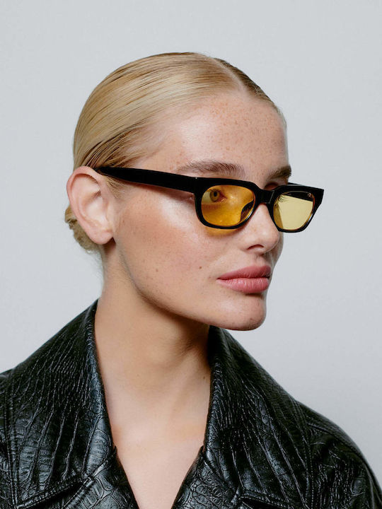 A.Kjaerbede Bror Unisex Γυαλιά Ηλίου με Κοκκάλινο Σκελετό Black - Yellow
