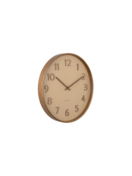 Karlsson Pure Wood Grain Antique Wall Clock Wooden Beige Ø40cm