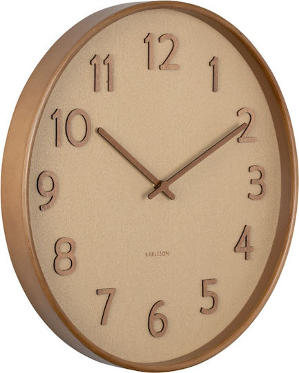 Karlsson Pure Wood Grain Ceas de Perete Lemn Bej Ø40cm
