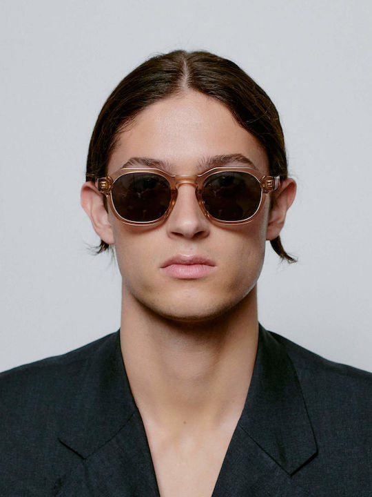 A.Kjaerbede Zan Unisex Γυαλιά Ηλίου με Μπεζ Κοκκάλινο Σκελετό και Γκρι Φακό