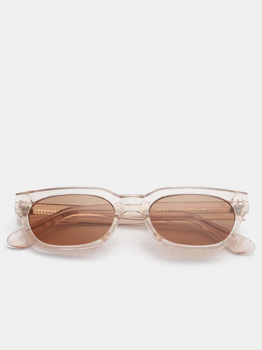 A.Kjaerbede Bror Unisex Sunglasses with Beige Plastic Frame and Brown Lens