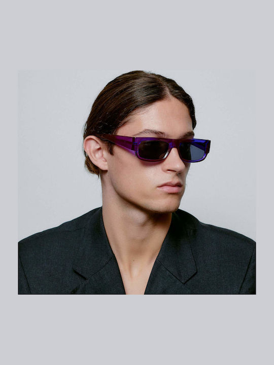A.Kjaerbede Jean Unisex Sunglasses with Purple Plastic Frame and Black Lens KL2315-004