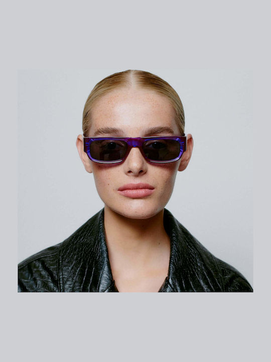 A.Kjaerbede Jean Unisex Sunglasses with Purple Plastic Frame and Black Lens KL2315-004