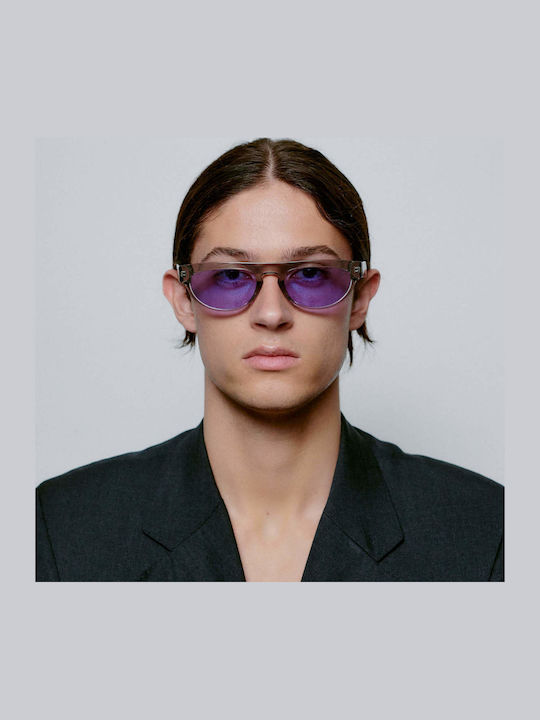 A.Kjaerbede Jake Unisex Sunglasses with Gray Plastic Frame and Purple Lens KL2308-006