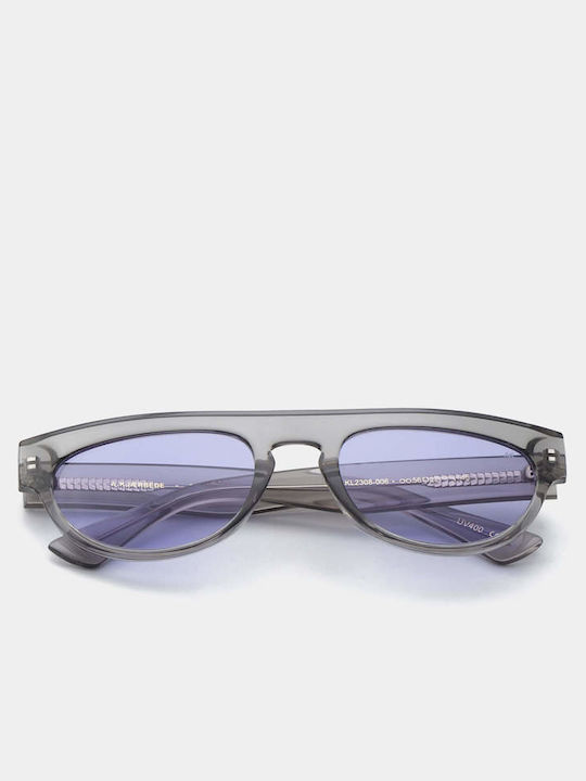 A.Kjaerbede Jake Unisex Sunglasses with Gray Plastic Frame and Purple Lens KL2308-006