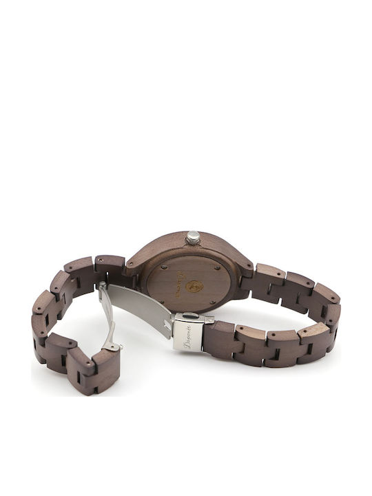 Daponte Women's Watch with Gray Wooden Bracelet