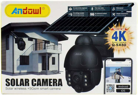 Andowl Q-SX80 IP Cameră de Supraveghere Wi-Fi/4G Full HD 1080p Rezistentă la apă Pe baterii cu Comunicare Bidirecțională