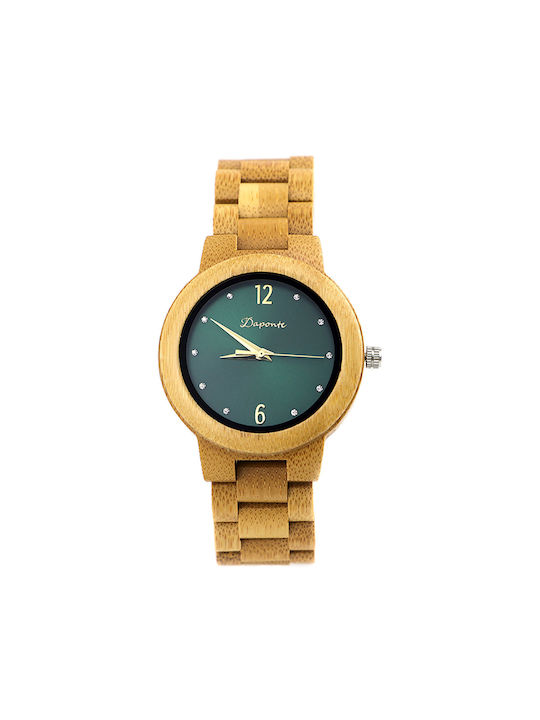 Daponte Watch with Beige Wooden Bracelet