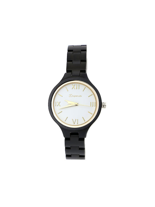 Daponte Uhr mit Schwarz Holzarmband