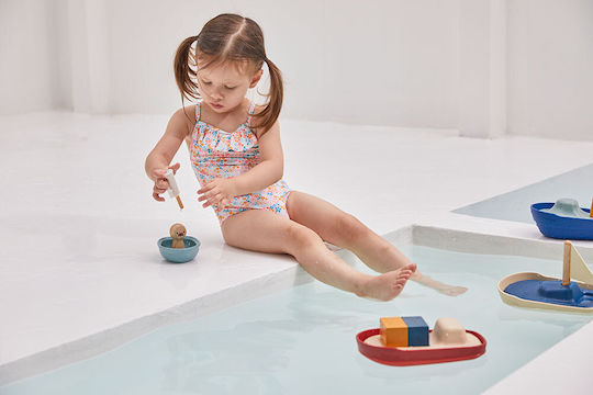 Plan Toys Ιστιοφόρο με Θαλάσσιο Ίππο Βαρκούλες Μπάνιου για 12+ Μηνών