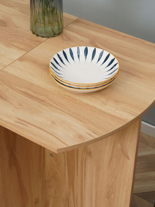 Table Dining Room Extendable Wooden Oak 60(+30)x47x74cm