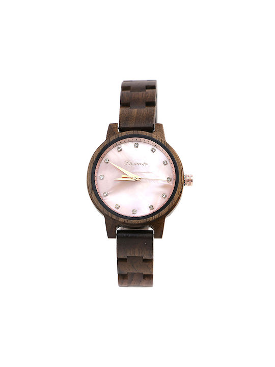 Daponte Watch with Brown Wooden Bracelet