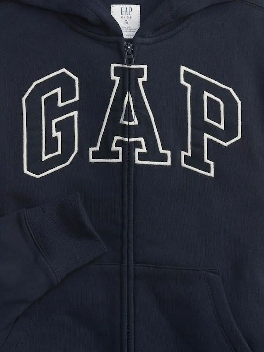 Kinder-Sweatshirtjacke mit Kapuze Marineblau