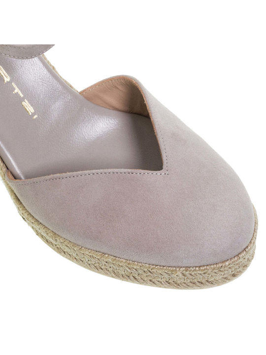 Mourtzi Women's Suede Platform Espadrilles Suede Grey