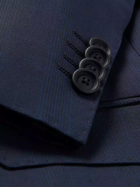 Iarna Costum Bărbați cu Croială Strâmtă Albastru marin