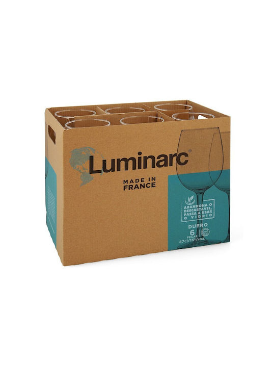 Luminarc Duero Gläser-Set für Weiß- und Rotwein aus Glas Stapelbar 470ml 6Stück