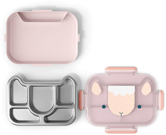 Monbento ΜΒ Wonder - Pink Sheep Πλαστικό Παιδικό Δοχείο Φαγητού 0.95lt Ροζ 28.2 x 21.4 x 5.7εκ.