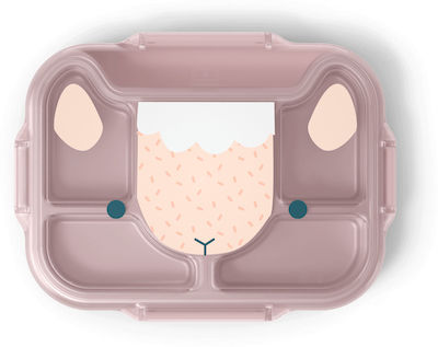 Monbento ΜΒ Wonder - Pink Sheep Kids Lunch Plastic Box 0.95lt Pink L28.2xW21.4xH5.7cm