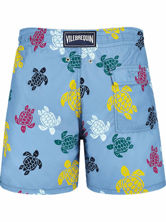 Men's Swimwear Shorts Light Blue with Patterns
