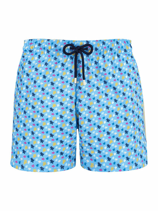 Herren Badebekleidung Shorts Hellblau mit Mustern